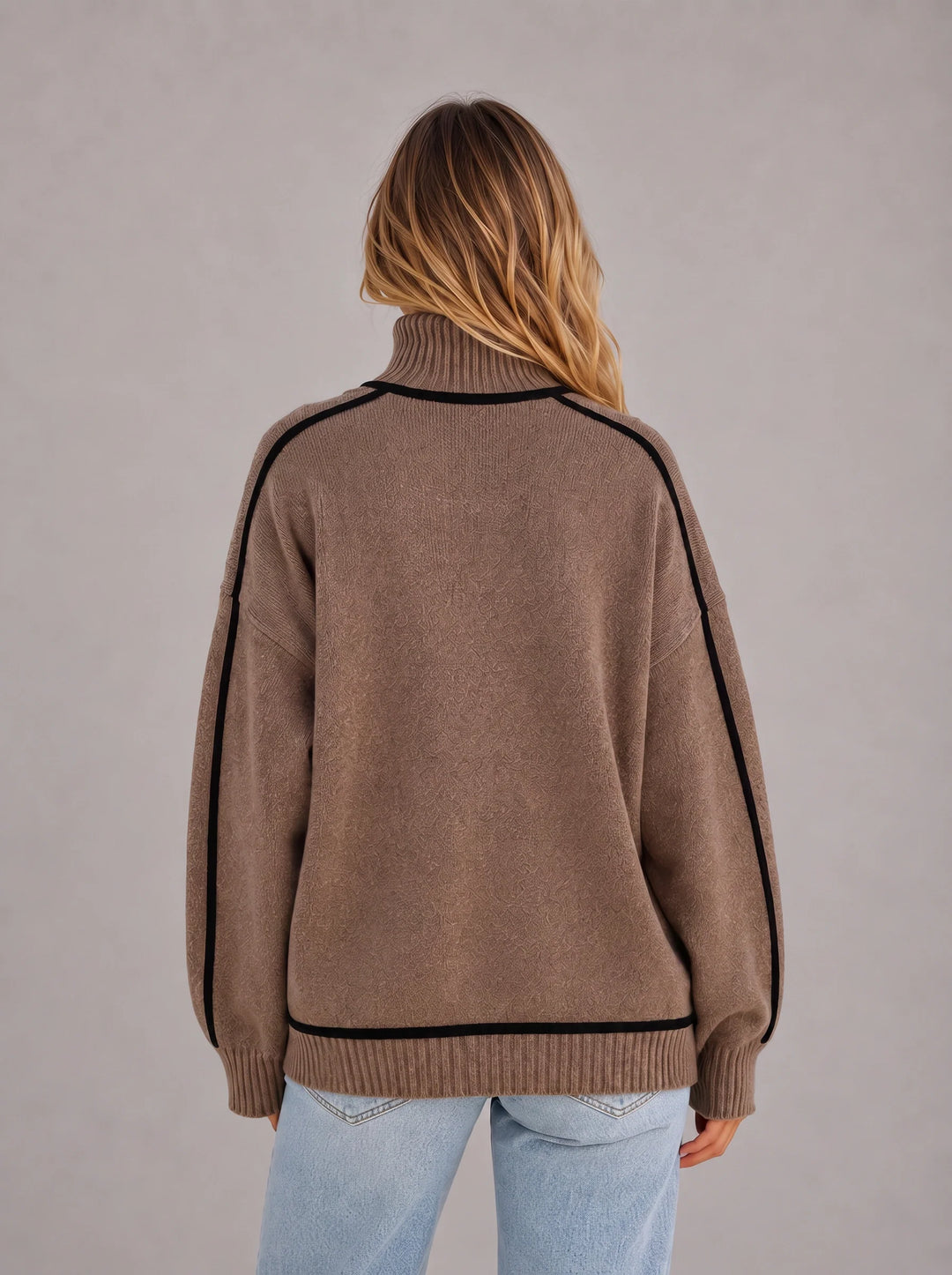 Women's Chunky Turtleneck Oversized Ribbed Sweater