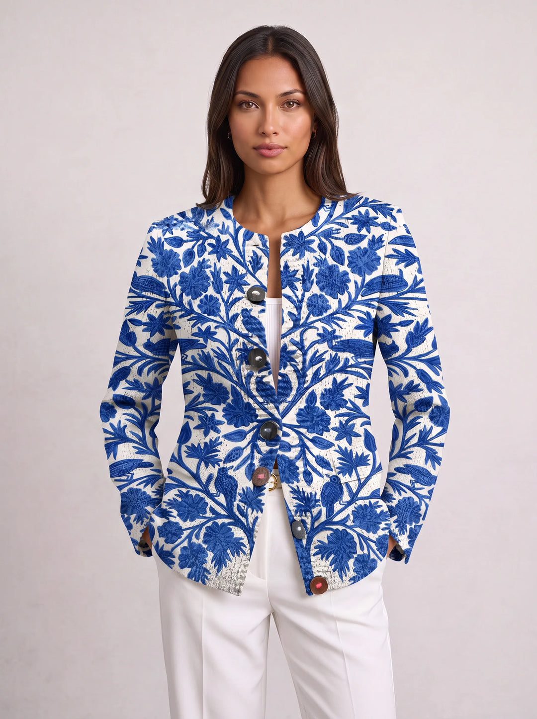 Women's Floral Button Front Cardigan Resort Vacation Top