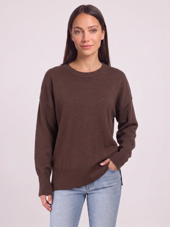 Briosa Oversized Crew Neck Sweater – Women Knit Pullover Long Sleeve Casual Lounge Relaxed Fit Jumper