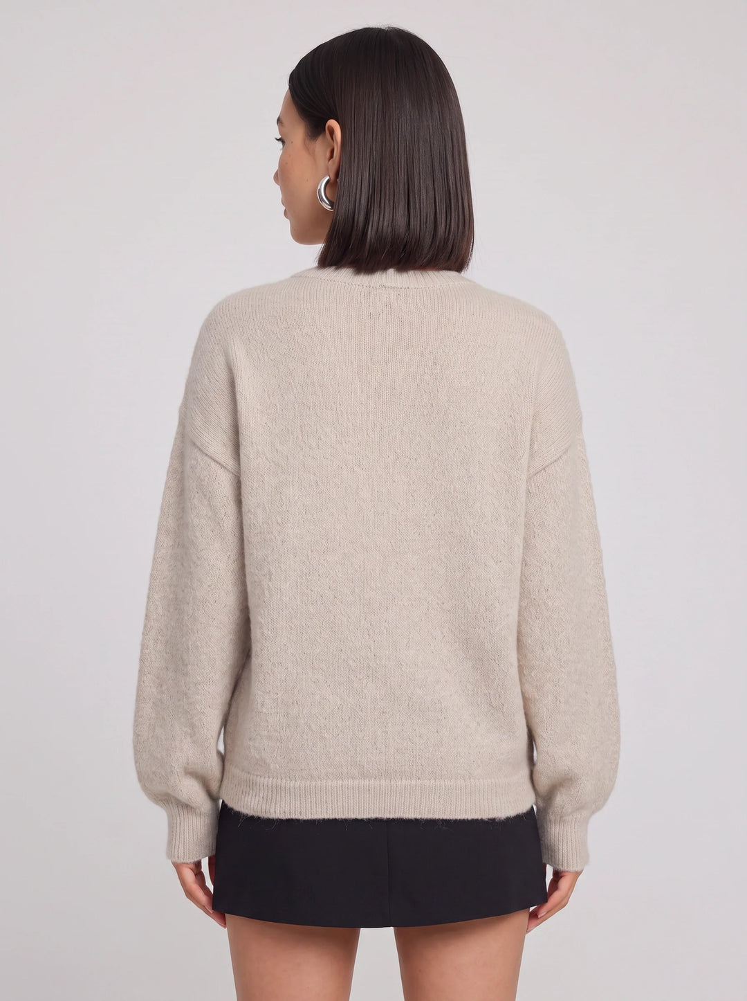 Cassini Crew Neck Button-Front Cardigan – Soft Knit Women Ribbed Lightweight Layering Classic Cardigan