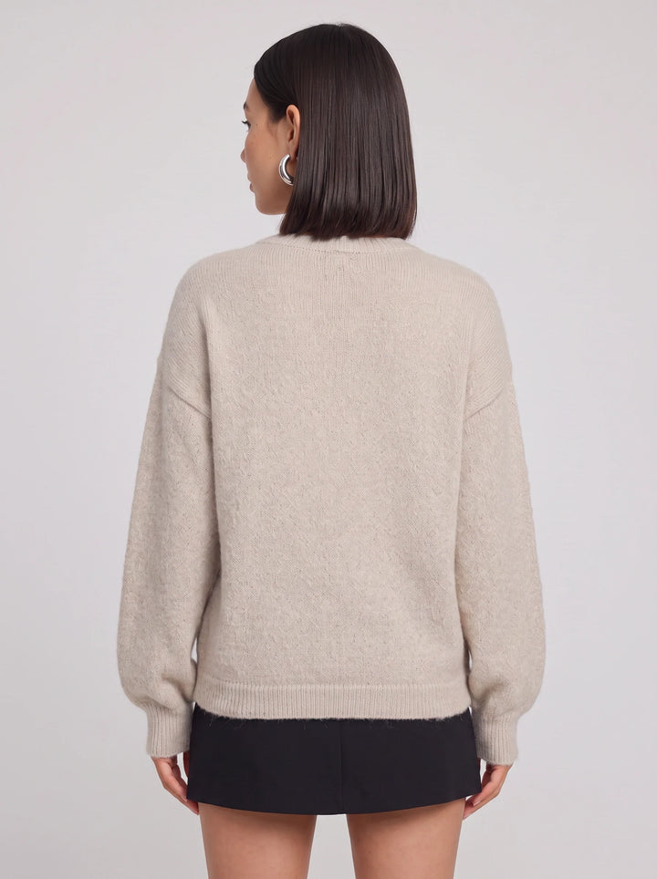 Cassini Crew Neck Button-Front Cardigan – Soft Knit Women Ribbed Lightweight Layering Classic Cardigan