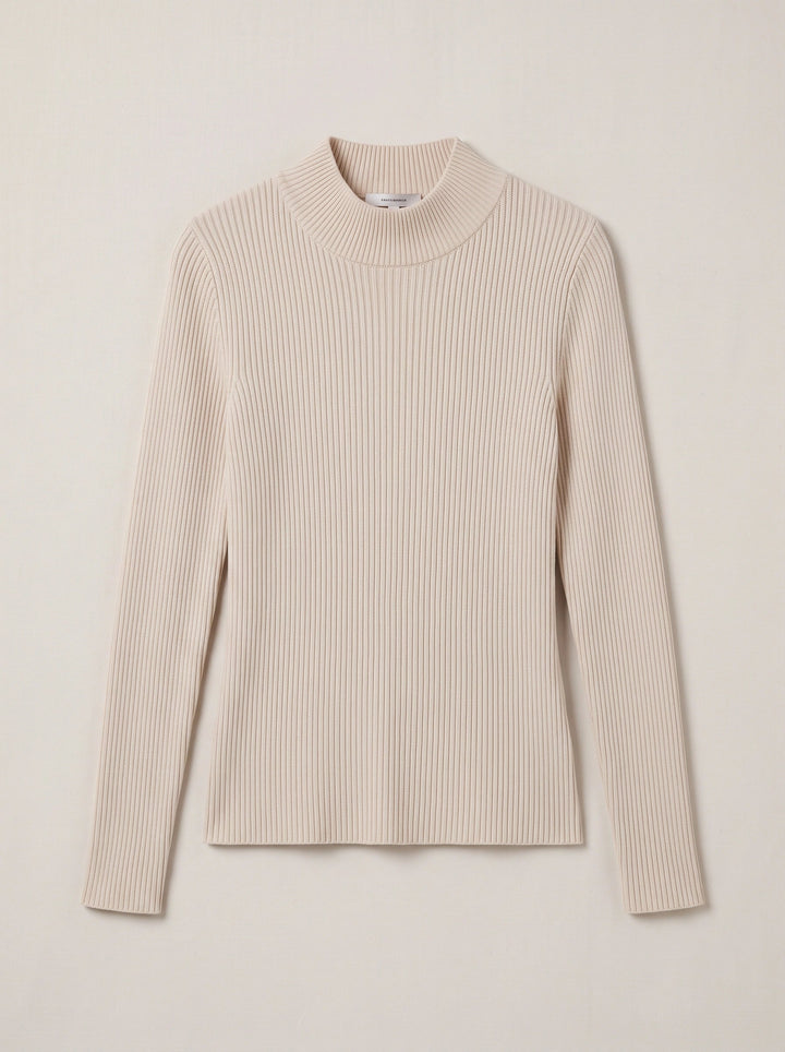 Costine Ribbed Mock Neck Long Sleeve Top – Women Fitted Knit Sweater Winter Casual Layering Shirt