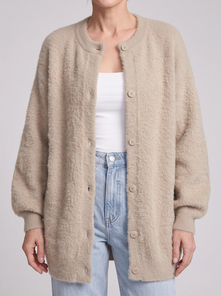 Gordes Oversized Wool Cardigan – Chunky Cardigan Sweater Women Longline Button Front Knit Cardigan