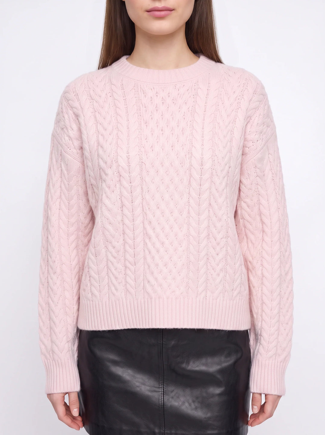 Tresslyn Cable Knit Crew Neck Sweater – Cable Knit Sweater Women Oversized Chunky Pullover Casual