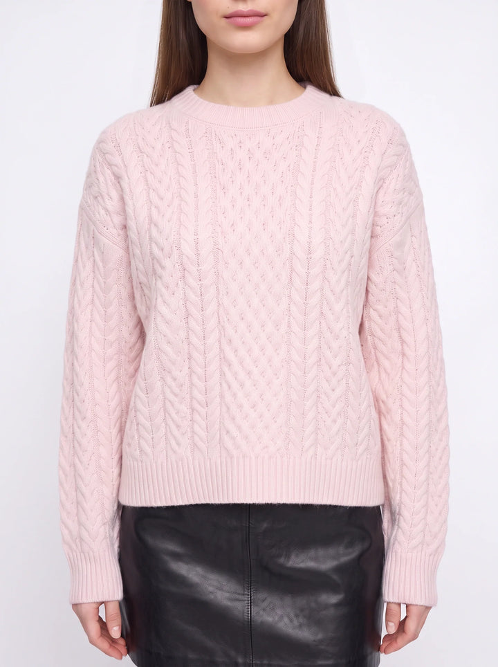 Tresslyn Cable Knit Crew Neck Sweater – Cable Knit Sweater Women Oversized Chunky Pullover Casual
