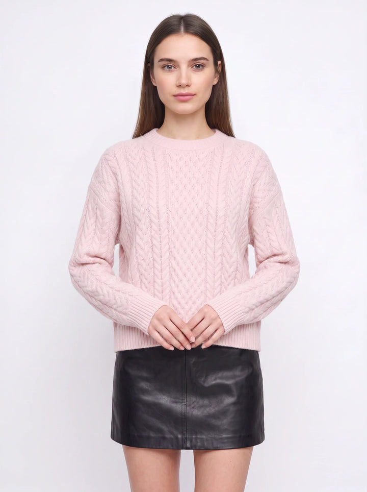 Tresslyn Cable Knit Crew Neck Sweater – Cable Knit Sweater Women Oversized Chunky Pullover Casual
