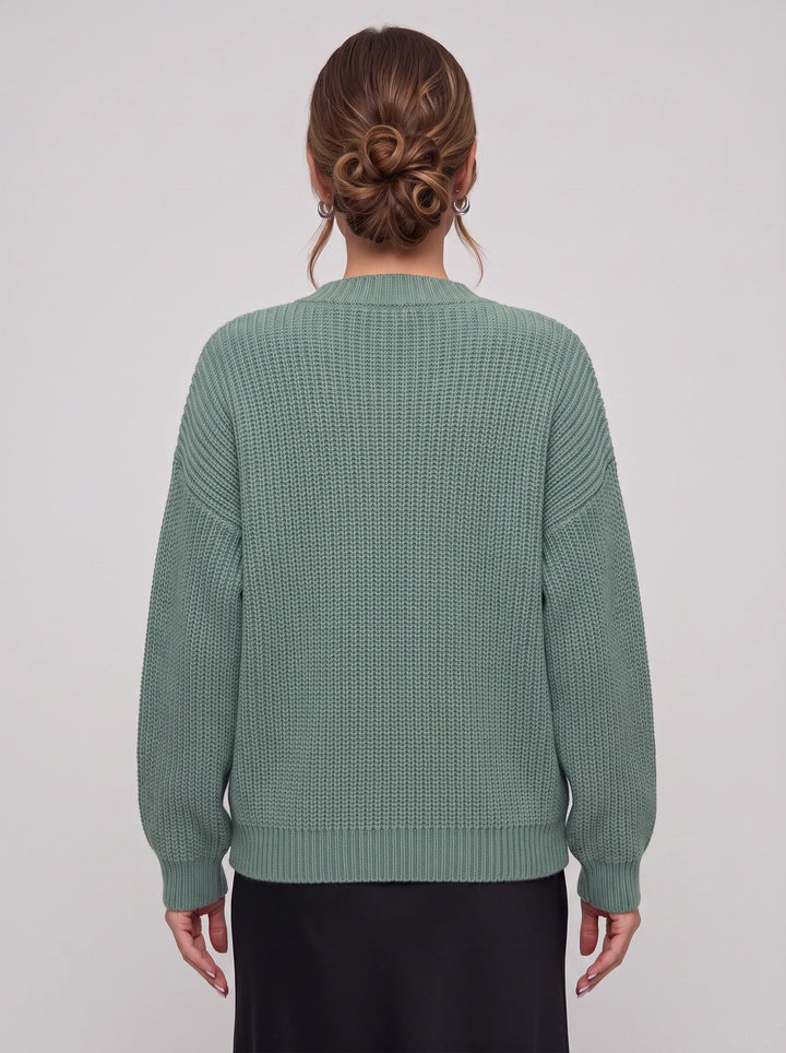Sienna Chunky Ribbed Button Cardigan – Oversized Long Sleeve Women Casual Cozy Knit Sweater Cardigan