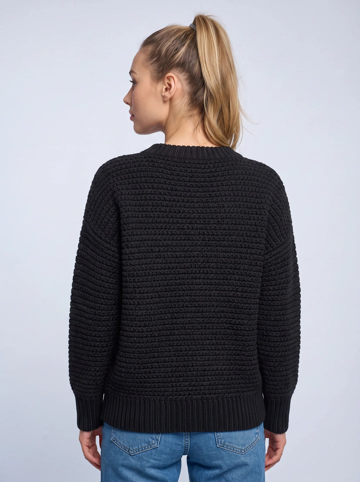 Grimsby Chunky Ribbed Crew Neck Sweater – Oversized Knit Women Sweaters Casual Winter Pullover Jumper