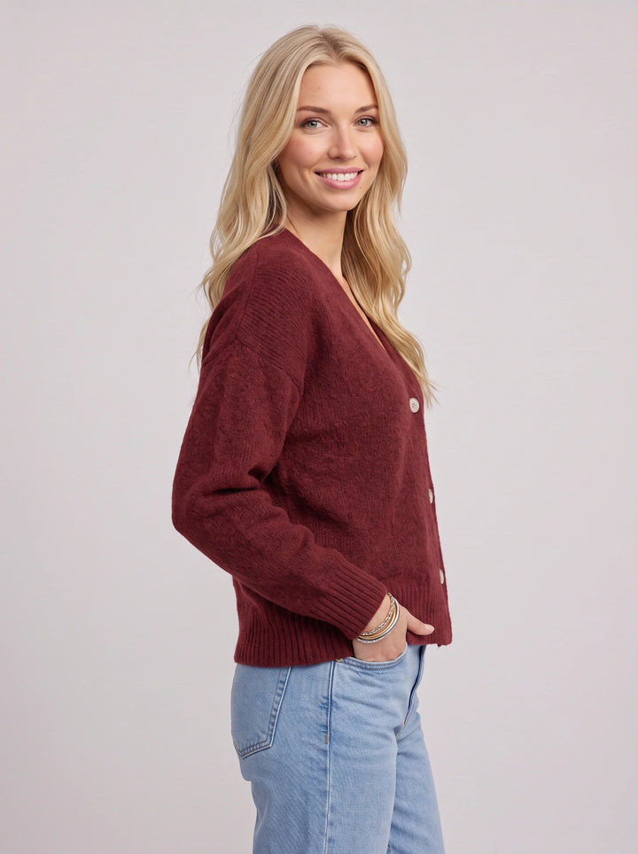 Cradwyn Ribbed Button-Front Cardigan – Women Cozy Knit V-Neck Casual Winter Sweater Cardigan