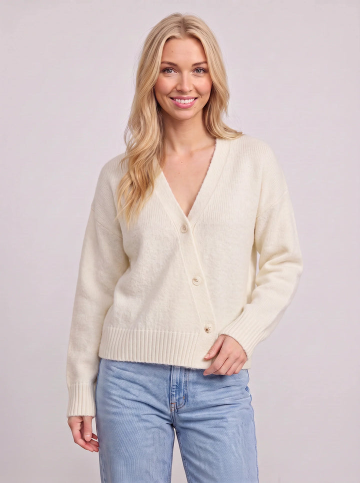 Cradwyn Ribbed Button-Front Cardigan – Women Cozy Knit V-Neck Casual Winter Sweater Cardigan