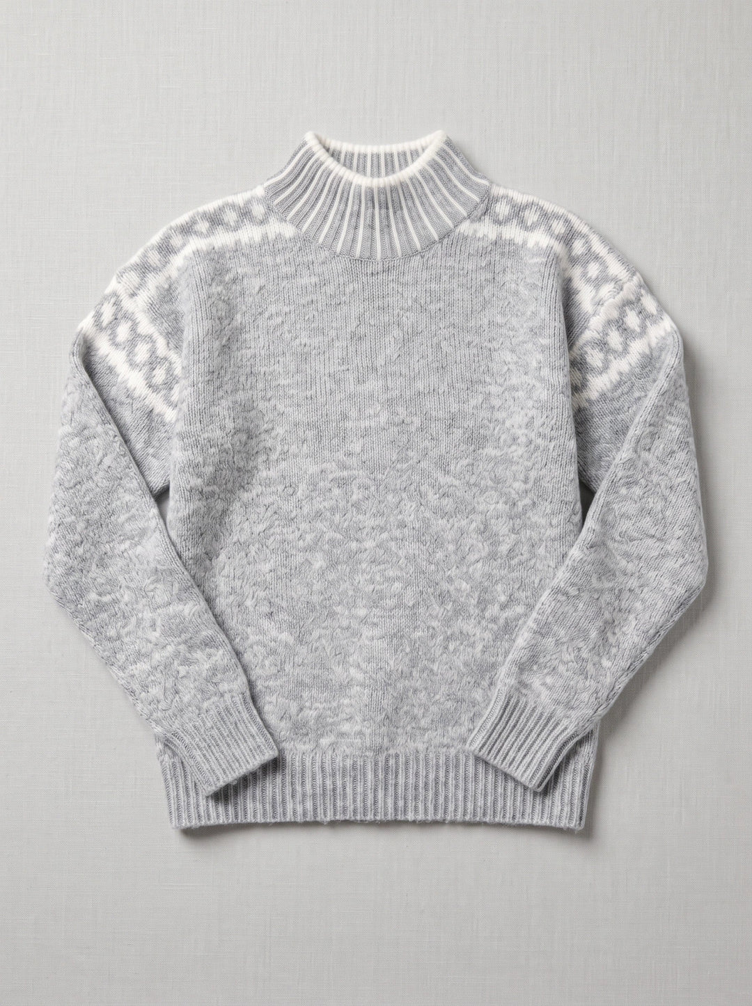 Nordra Fair Isle Mock Neck Sweater – Cable Knit Sweater Women Oversized Chunky Pullover Jumper