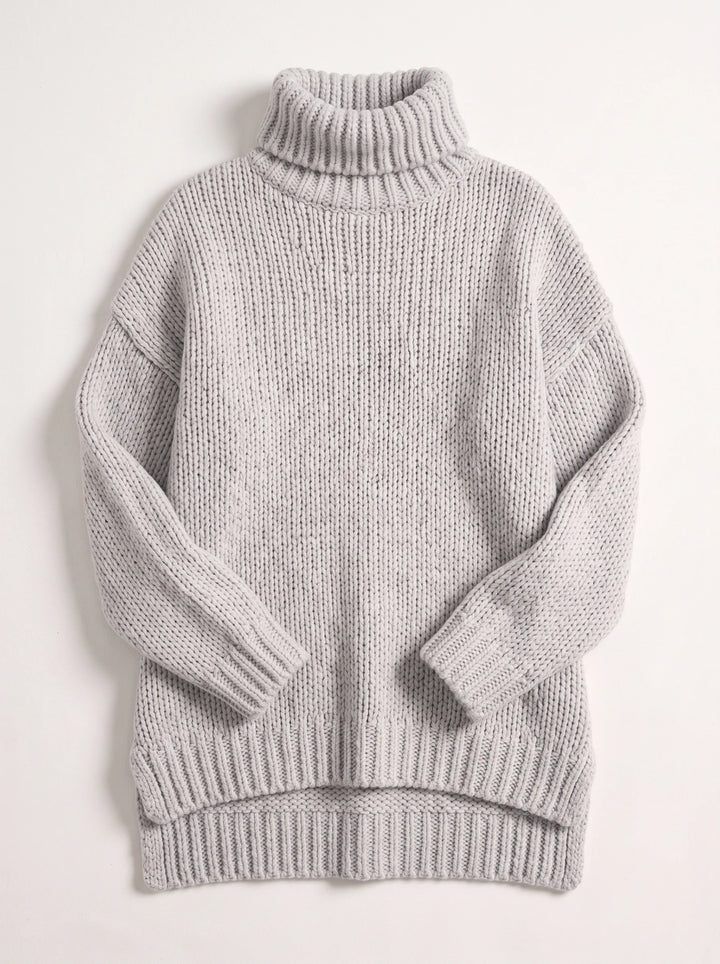 Marbrek Chunky Turtleneck Sweater – Knit Sweater Women Oversized Ribbed Cuffs Wool Jumper Pullover Chunky Knit