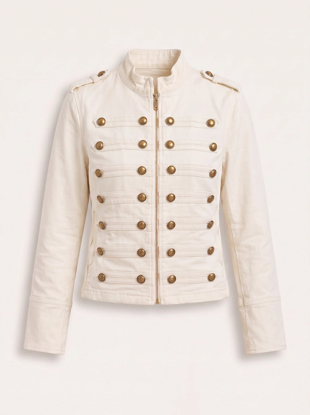 Women's Fitted Military Band Jacket Officer Button Coat