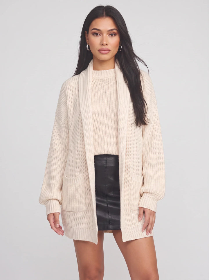 Calfino Oversized Longline Knit Cardigan – Women Chunky Knit Sweater Oversized Open Front Cardigan