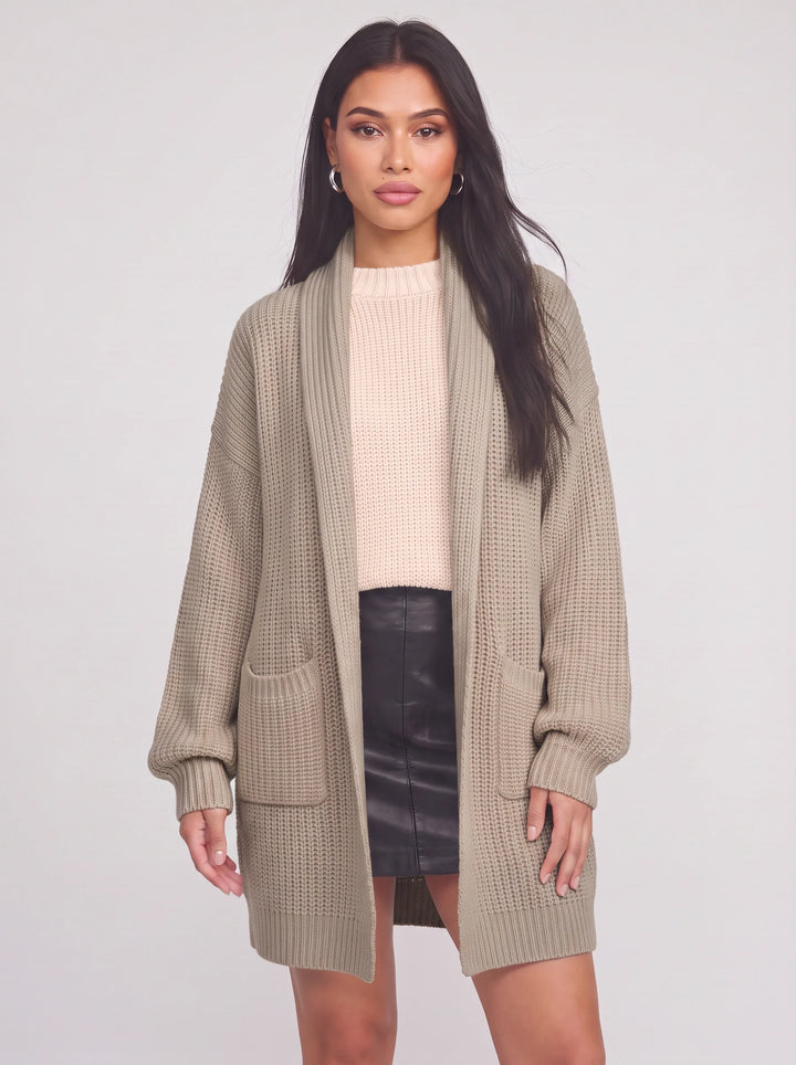 Calfino Oversized Longline Knit Cardigan – Women Chunky Knit Sweater Oversized Open Front Cardigan