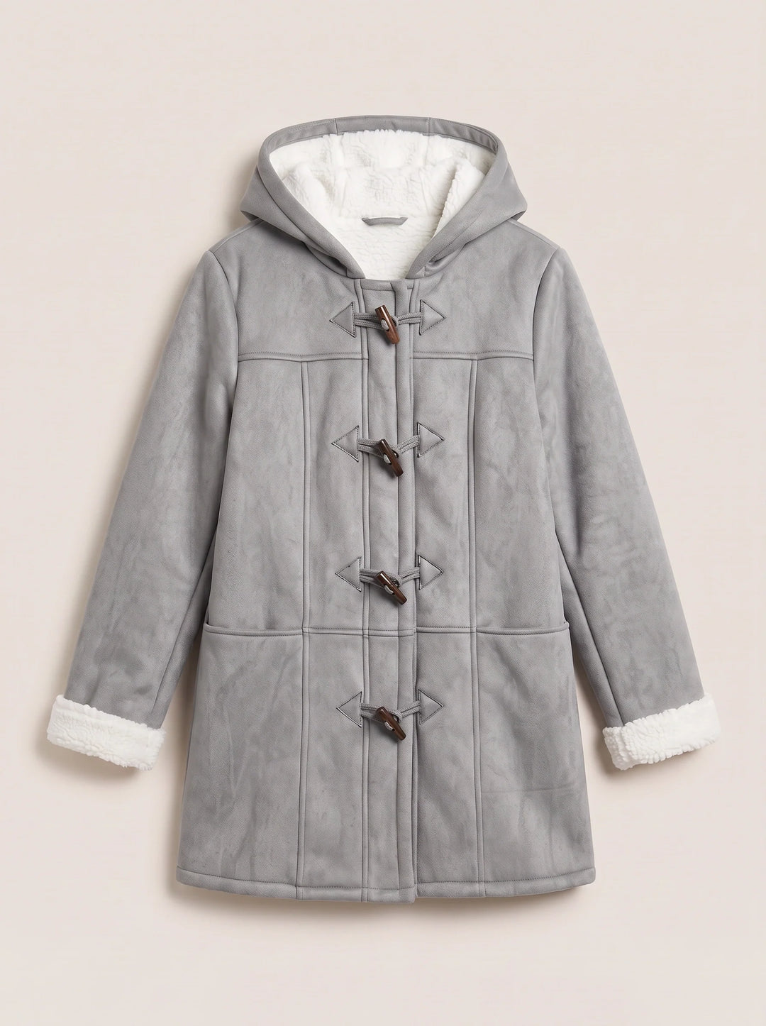 Women's Hooded Toggle Coat Warm Sherpa Lined Jacket