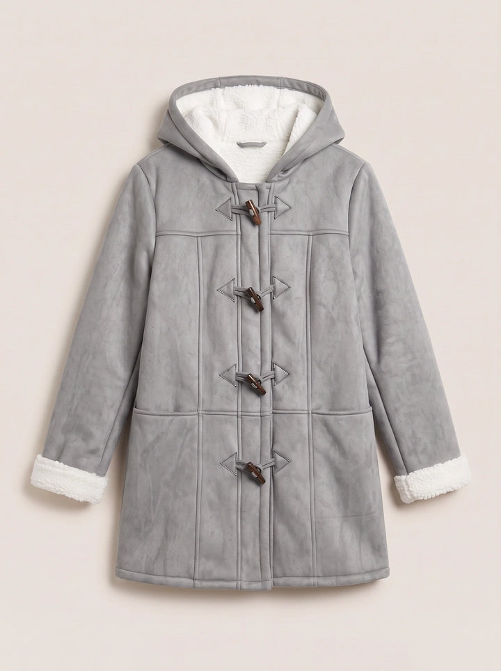 Women's Hooded Toggle Coat Warm Sherpa Lined Jacket