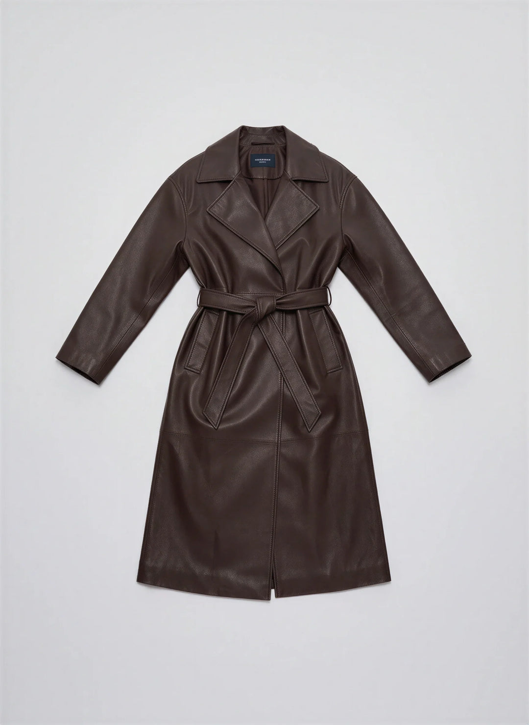 Cortenza Belted Trench Coat – Faux Leather Women Winter Oversized Longline Coat Belted Outerwear