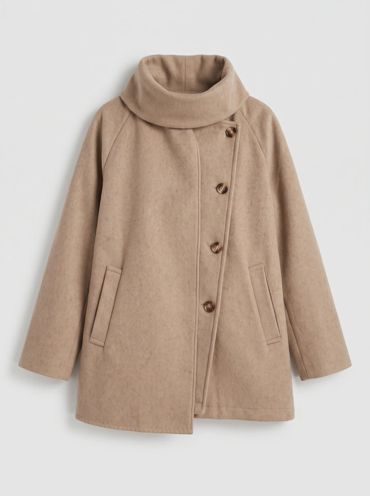 Women's Wool Shawl Collar Jacket - Winter Office Peacoat
