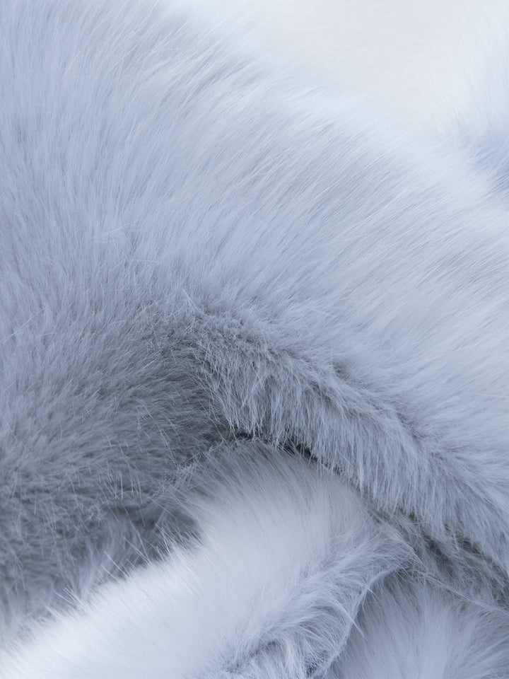 Women's Dusty Blue Faux Fur Wrap Bridal Evening Stole