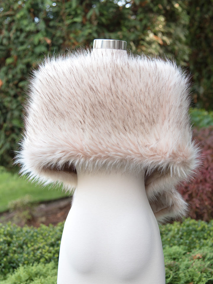 Women's Light Blush Faux Fur Wrap Bridal Evening Stole