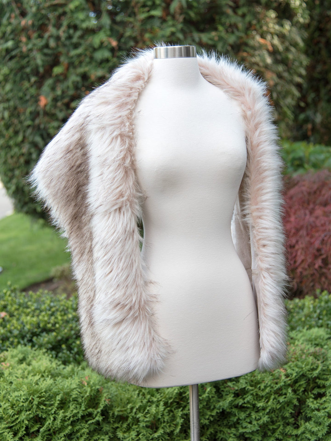 Women's Light Blush Faux Fur Wrap Bridal Evening Stole