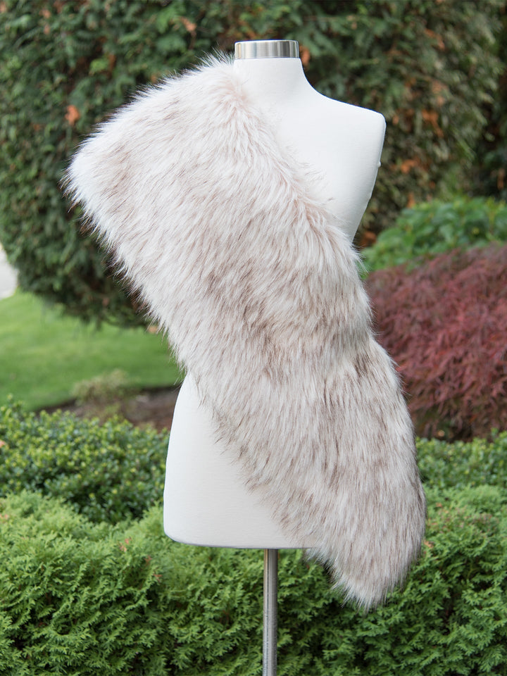 Women's Light Blush Faux Fur Wrap Bridal Evening Stole