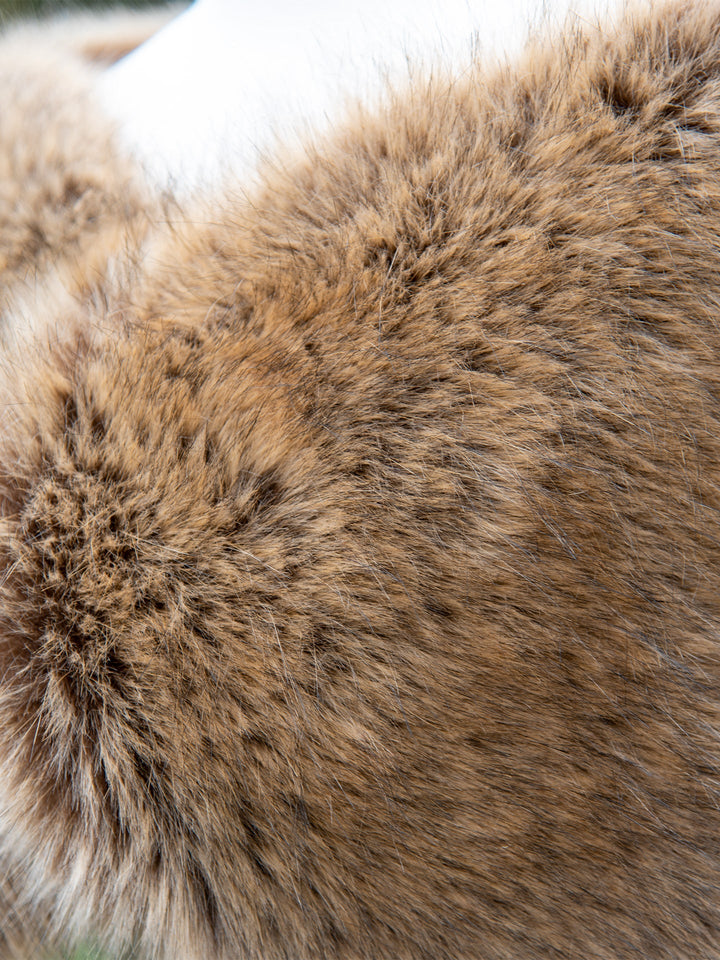 Women's Brown Faux Fur Wrap Shawl Winter Evening Stole
