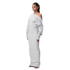 Off‑Shoulder Knitted Bodycon Dress-HighTouch