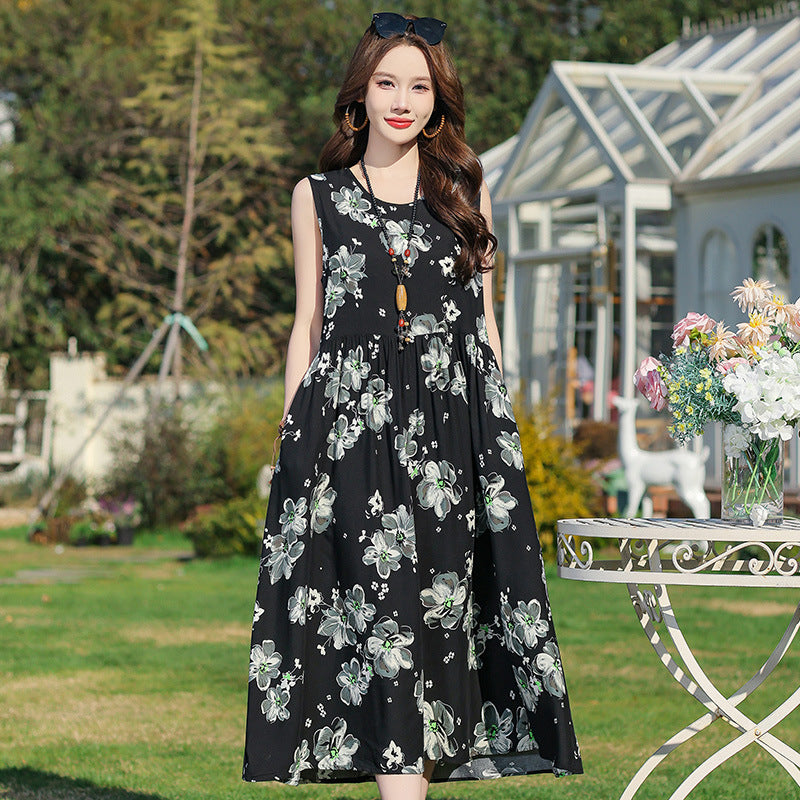 Women's Printed Viscose Dress – Plus Size Extended Fit Collection-HighTouch