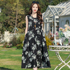 Women's Printed Viscose Dress – Plus Size Extended Fit Collection-HighTouch