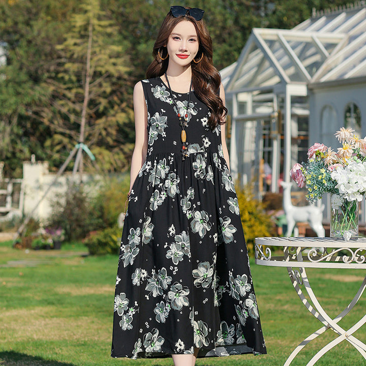 Women's Printed Viscose Dress – Plus Size Extended Fit Collection-HighTouch