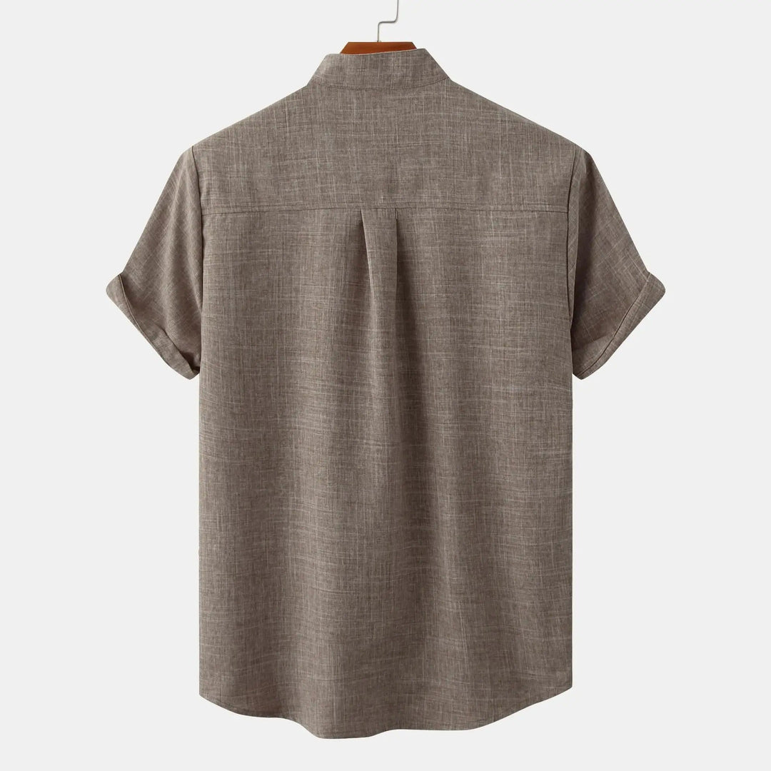 Men's Cotton-Linen Short Sleeve Shirt