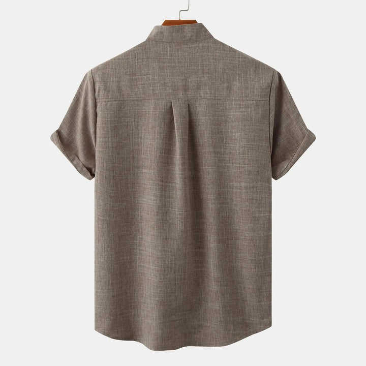 Men's Cotton-Linen Short Sleeve Shirt