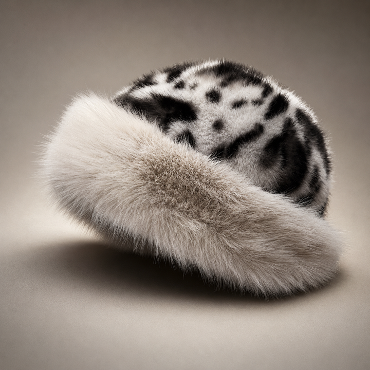 Women's Leopard Faux Fur Bucket Hat Winter Warm Cap
