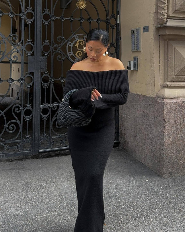 Off-Shoulder Knitted Skirt UK