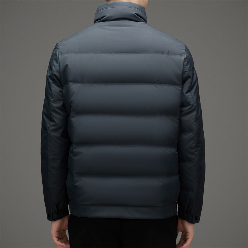 Men's Winter Stand Collar Short Thickened Warm Outdoor Down Jacket-HighTouch