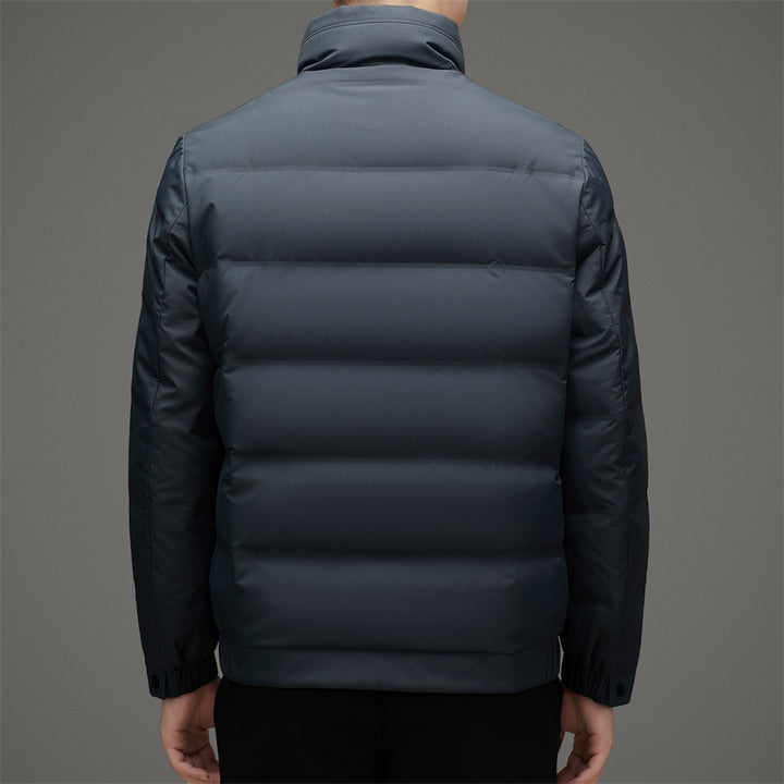 Men's Winter Stand Collar Short Thickened Warm Outdoor Down Jacket-HighTouch
