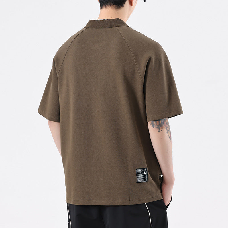 American Polo Collar Daily Raglan T-Shirt – Men's Street Fashion Top-HighTouch