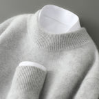 Men’s Thickened Half-High Collar Pullover – Loose Knit Sweatshirt-HighTouch