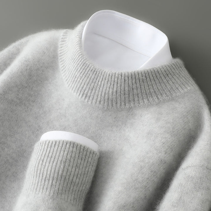 Men’s Thickened Half-High Collar Pullover – Loose Knit Sweatshirt-HighTouch