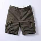 Retro Mens Outdoor Relaxed-fit Mid-length Cargo Pants With Multiple Pockets-HighTouch