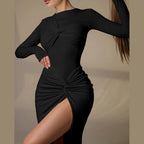 High Slit High Waist Slim Fit Dress-HighTouch