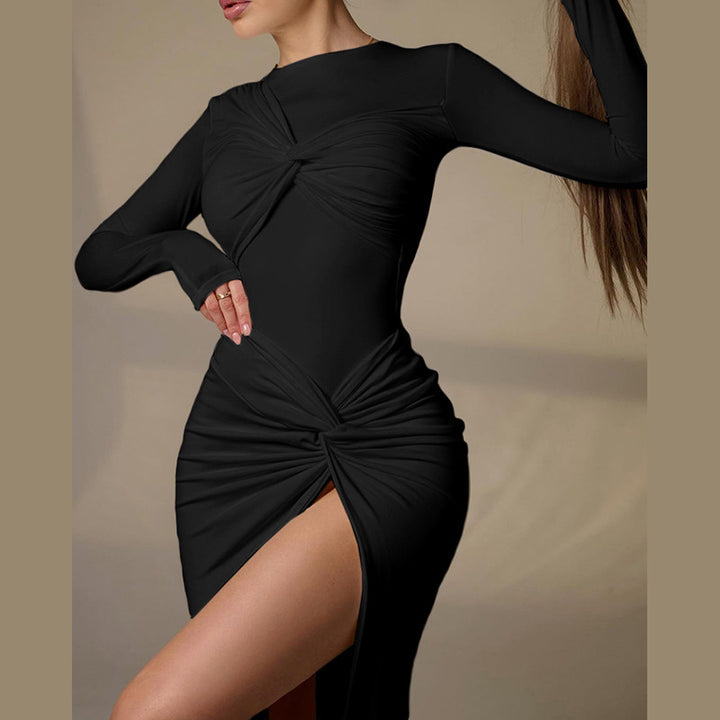 High Slit High Waist Slim Fit Dress-HighTouch
