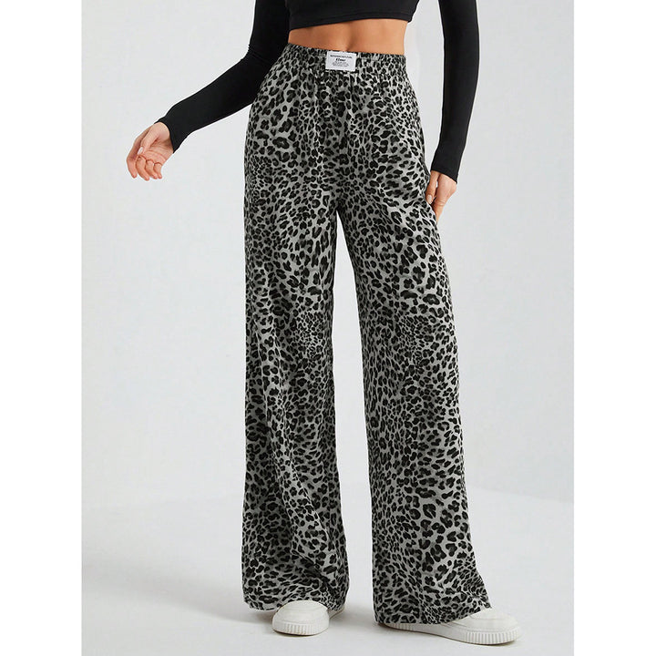 Leopard Print Floral Print Casual Jumpsuit Wide Leg Loose-HighTouch