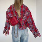 Women’s Plaid Cardigan Jacket – Street Fashion Style-HighTouch