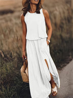 Fiona | Women's Sleeveless Blouson Maxi Dress