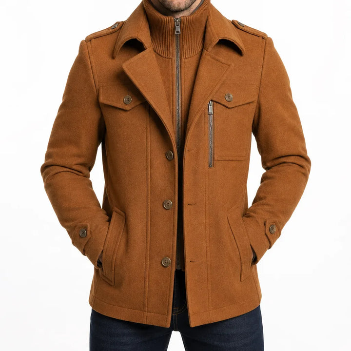 Men’s Double Collar Overcoat for Cold Weather