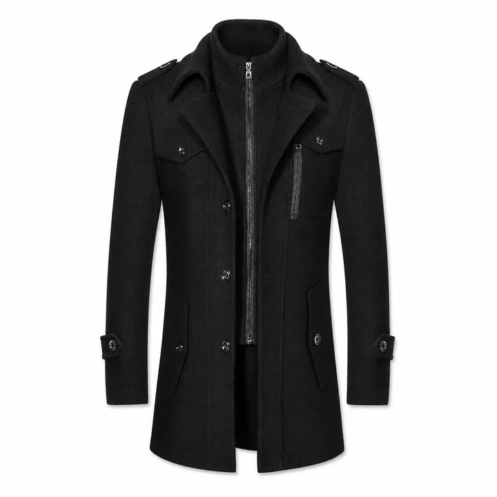 Men’s Double Collar Overcoat for Cold Weather