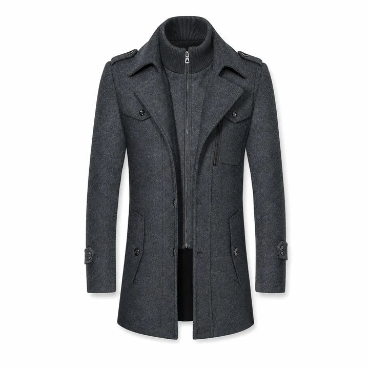 Men’s Double Collar Overcoat for Cold Weather